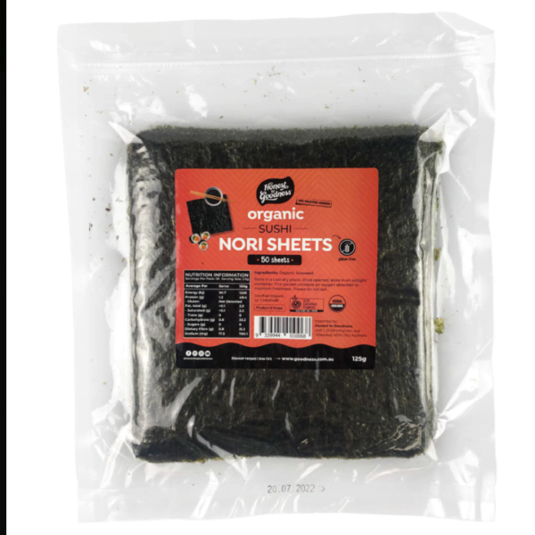 Organic Sushi Nori 125g - 50 Sheets