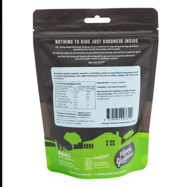 Organic Walnut Halves & Pieces 175g