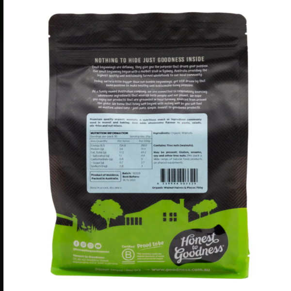 Organic Walnut Halves & Pieces 750g