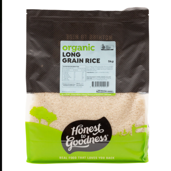 Organic White Long Grain Rice 5KG